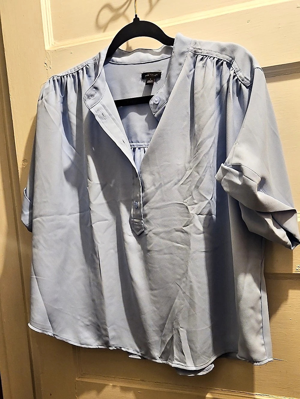 Ann Taylor Baby Blue Boxy Blouse